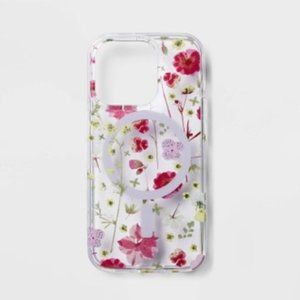 Heyday Apple iPhone 15 Pro Case with MagSafe - Clear with Multicolor Floral NWT